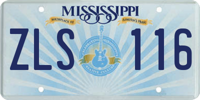 MS license plate ZLS116