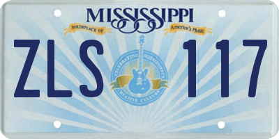 MS license plate ZLS117