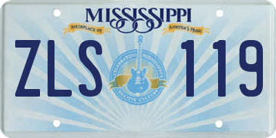 MS license plate ZLS119
