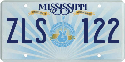 MS license plate ZLS122