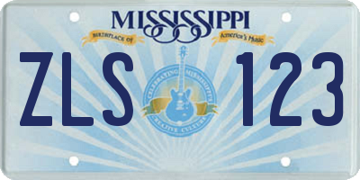 MS license plate ZLS123