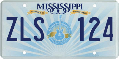 MS license plate ZLS124