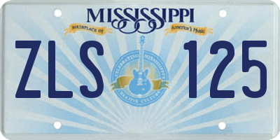 MS license plate ZLS125