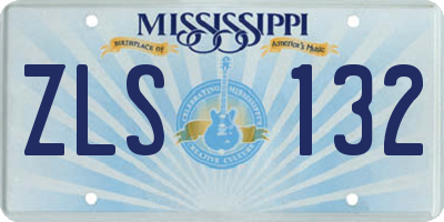 MS license plate ZLS132