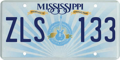 MS license plate ZLS133