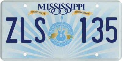 MS license plate ZLS135