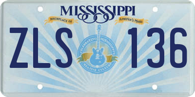 MS license plate ZLS136