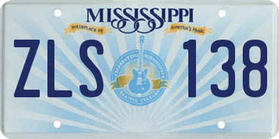 MS license plate ZLS138