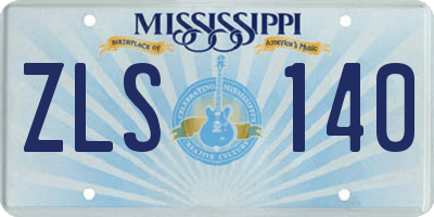 MS license plate ZLS140