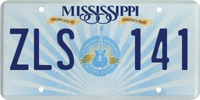 MS license plate ZLS141