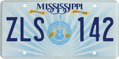 MS license plate ZLS142