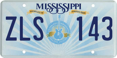 MS license plate ZLS143