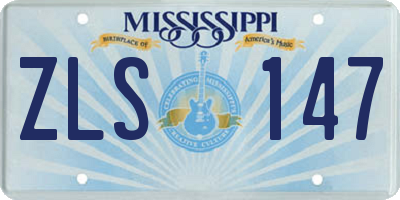 MS license plate ZLS147