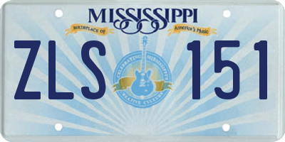 MS license plate ZLS151