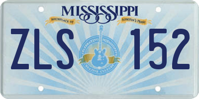 MS license plate ZLS152