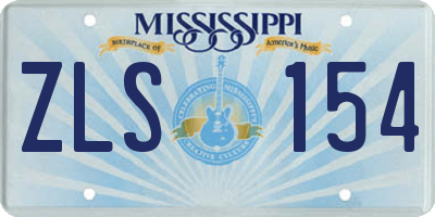 MS license plate ZLS154