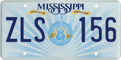 MS license plate ZLS156