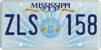 MS license plate ZLS158