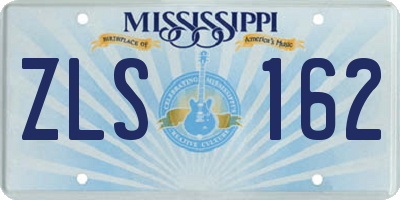 MS license plate ZLS162