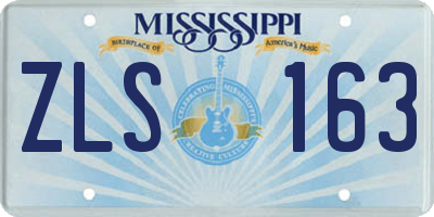 MS license plate ZLS163