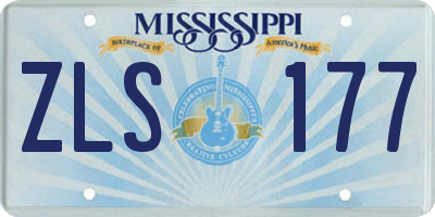 MS license plate ZLS177