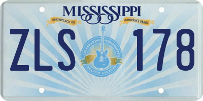 MS license plate ZLS178