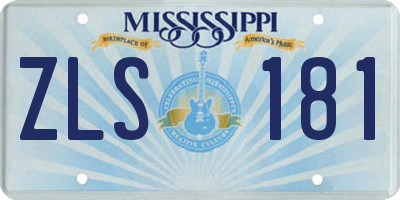 MS license plate ZLS181