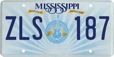 MS license plate ZLS187