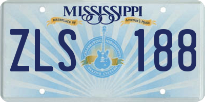 MS license plate ZLS188