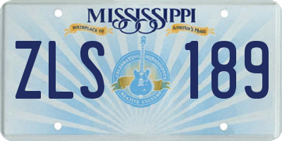 MS license plate ZLS189