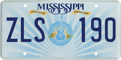 MS license plate ZLS190