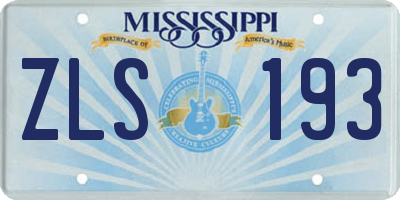 MS license plate ZLS193