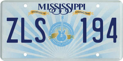 MS license plate ZLS194