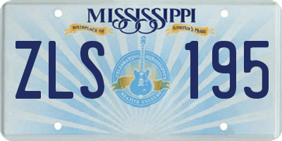 MS license plate ZLS195