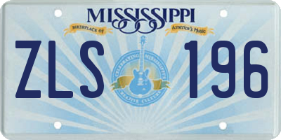 MS license plate ZLS196