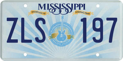 MS license plate ZLS197