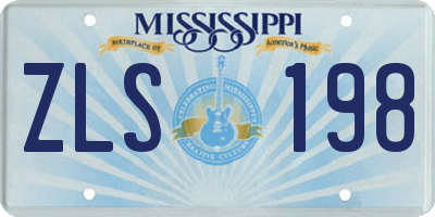 MS license plate ZLS198