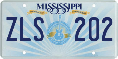 MS license plate ZLS202