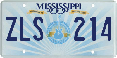 MS license plate ZLS214