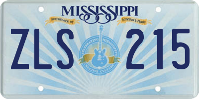MS license plate ZLS215
