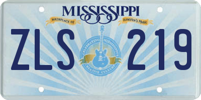MS license plate ZLS219