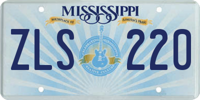 MS license plate ZLS220