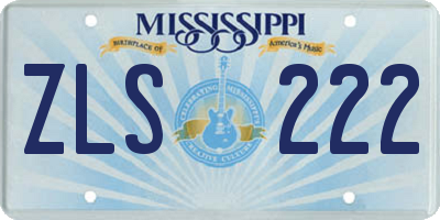 MS license plate ZLS222