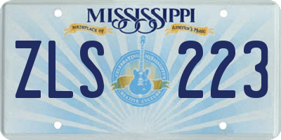 MS license plate ZLS223