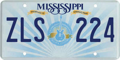 MS license plate ZLS224