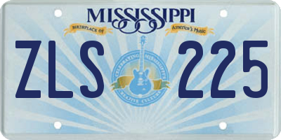 MS license plate ZLS225