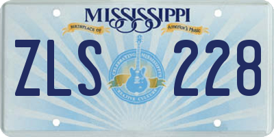 MS license plate ZLS228