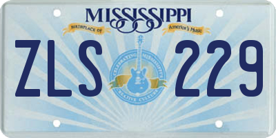 MS license plate ZLS229