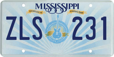 MS license plate ZLS231