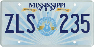 MS license plate ZLS235